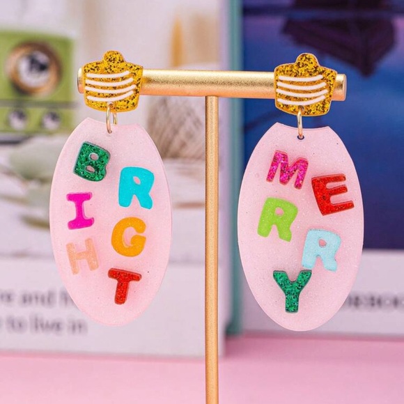 Merry And Bright Acrylic Earrings - Picture 2 of 6